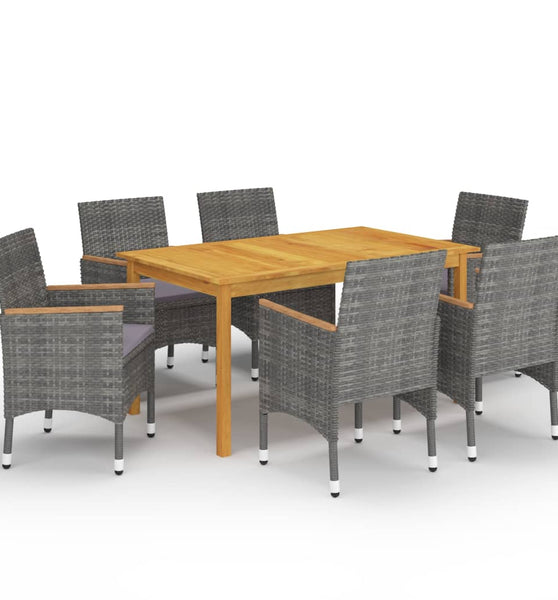 7-tlg. Garten-Essgruppe Grau