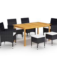 7-tlg. Garten-Essgruppe Schwarz