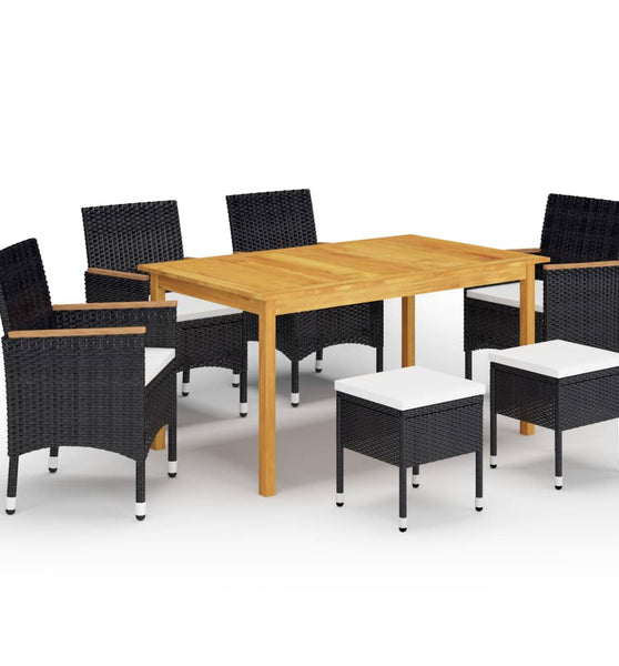 7-tlg. Garten-Essgruppe Schwarz