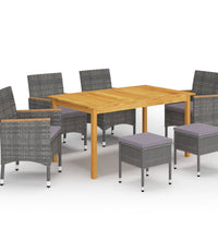 7-tlg. Garten-Essgruppe Grau