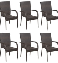 7-tlg. Garten-Essgruppe Braun