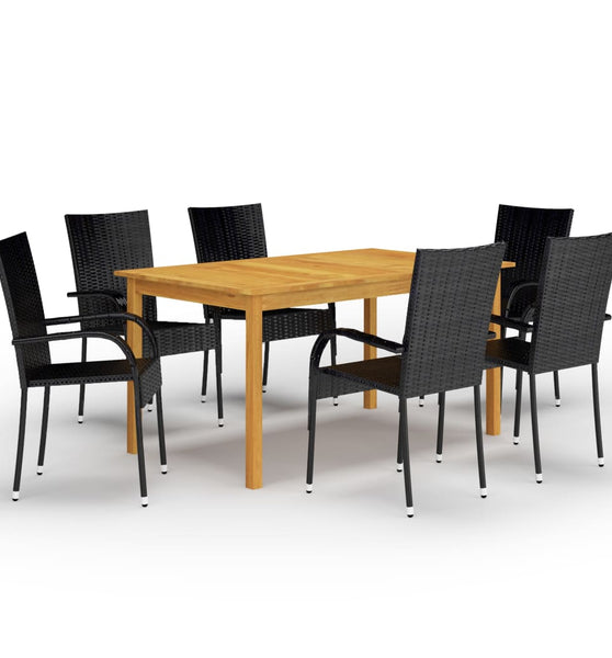 7-tlg. Garten-Essgruppe Schwarz