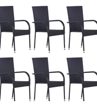 7-tlg. Garten-Essgruppe Schwarz