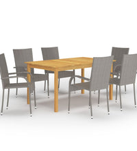 7-tlg. Garten-Essgruppe Grau