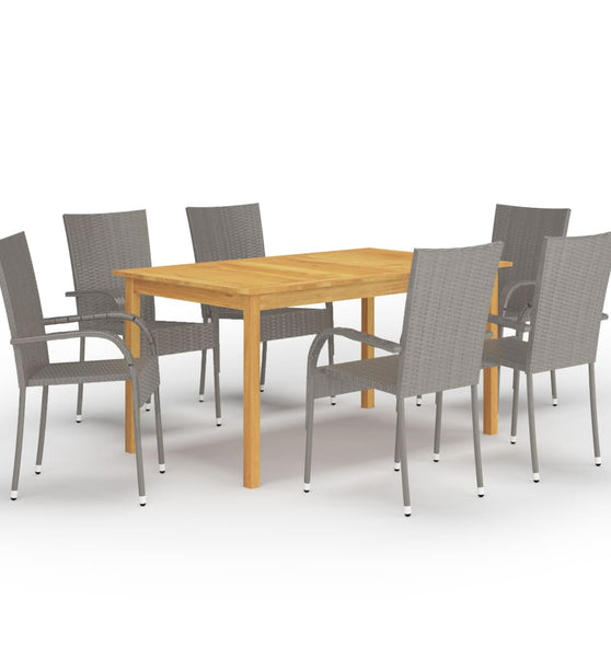 7-tlg. Garten-Essgruppe Grau