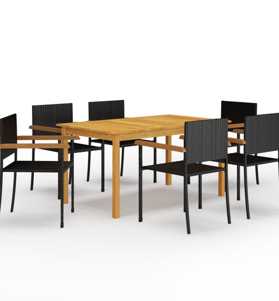 7-tlg. Garten-Essgruppe Schwarz