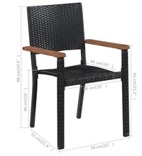 7-tlg. Garten-Essgruppe Schwarz