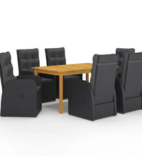 7-tlg. Garten-Essgruppe Schwarz