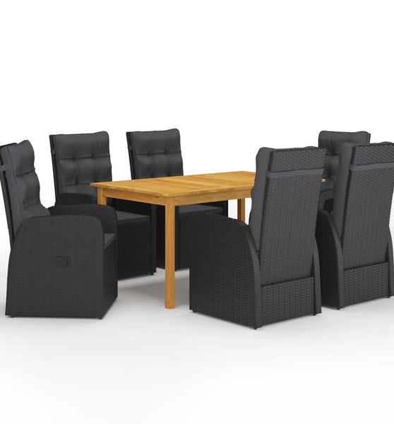 7-tlg. Garten-Essgruppe Schwarz