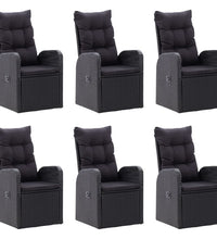 7-tlg. Garten-Essgruppe Schwarz