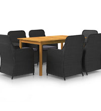 7-tlg. Garten-Essgruppe Schwarz