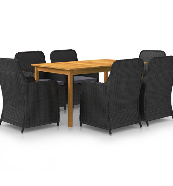 7-tlg. Garten-Essgruppe Schwarz