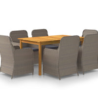 7-tlg. Garten-Essgruppe Braun