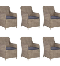 7-tlg. Garten-Essgruppe Braun