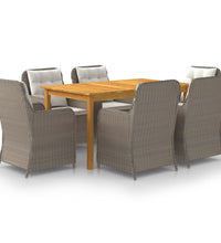7-tlg. Garten-Essgruppe Braun