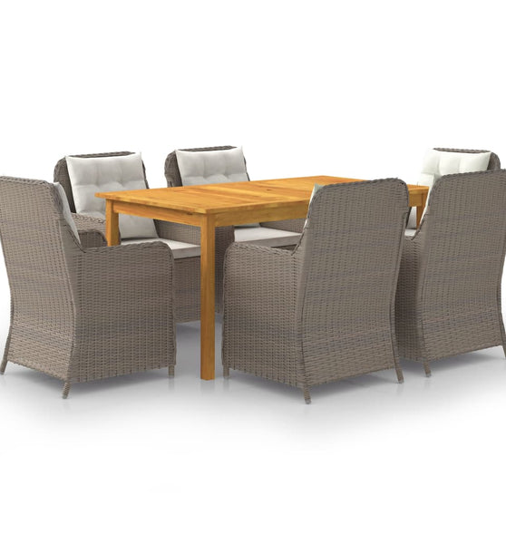 7-tlg. Garten-Essgruppe Braun