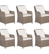 7-tlg. Garten-Essgruppe Braun