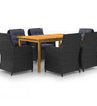 7-tlg. Garten-Essgruppe Schwarz