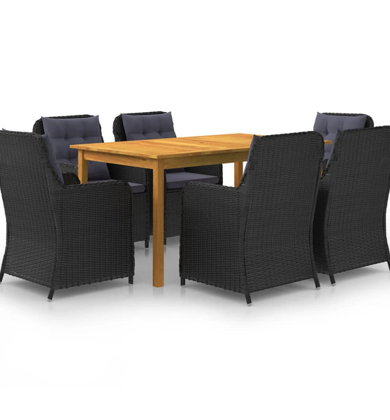 7-tlg. Garten-Essgruppe Schwarz