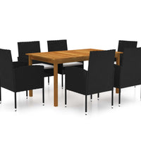 7-tlg. Garten-Essgruppe Schwarz
