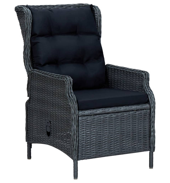 7-tlg. Garten-Essgruppe Dunkelgrau