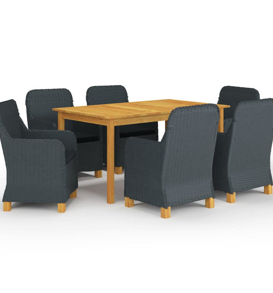 7-tlg. Garten-Essgruppe Dunkelgrau