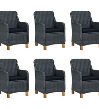 7-tlg. Garten-Essgruppe Dunkelgrau