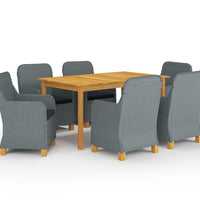 7-tlg. Garten-Essgruppe Hellgrau