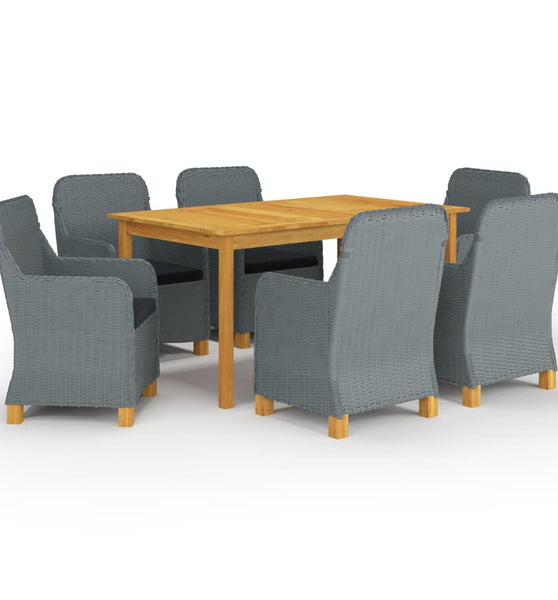 7-tlg. Garten-Essgruppe Hellgrau
