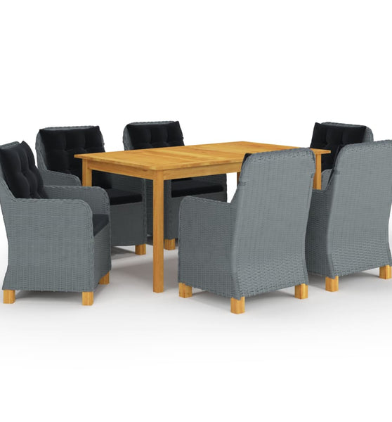 7-tlg. Garten-Essgruppe Hellgrau