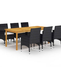 7-tlg. Garten-Essgruppe Schwarz