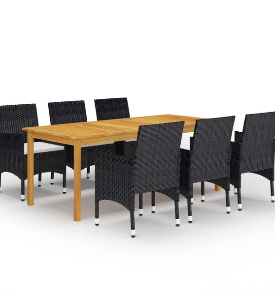 7-tlg. Garten-Essgruppe Schwarz