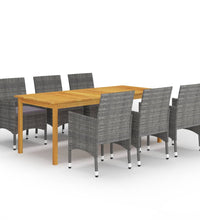 7-tlg. Garten-Essgruppe Grau