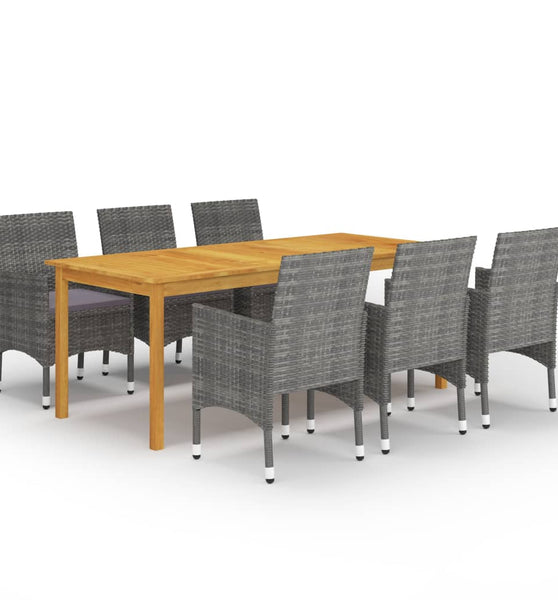 7-tlg. Garten-Essgruppe Grau