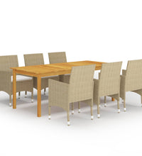 7-tlg. Garten-Essgruppe Beige