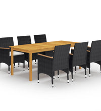 7-tlg. Garten-Essgruppe Schwarz