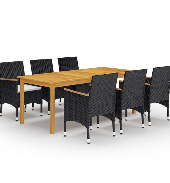 7-tlg. Garten-Essgruppe Schwarz