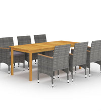 7-tlg. Garten-Essgruppe Grau