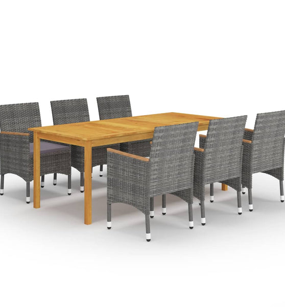 7-tlg. Garten-Essgruppe Grau