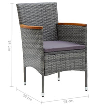 7-tlg. Garten-Essgruppe Grau