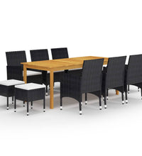 11-tlg. Garten-Essgruppe Schwarz