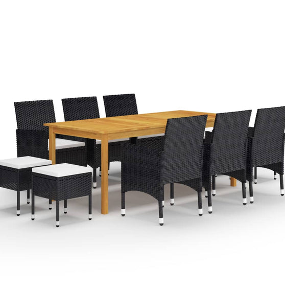 11-tlg. Garten-Essgruppe Schwarz