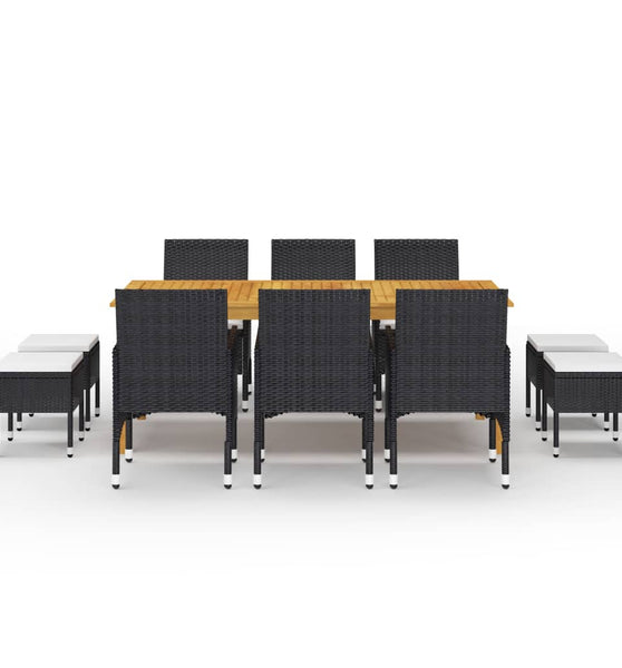 11-tlg. Garten-Essgruppe Schwarz