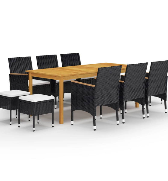 11-tlg. Garten-Essgruppe Schwarz