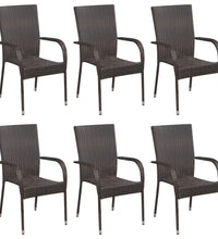 7-tlg. Garten-Essgruppe Braun