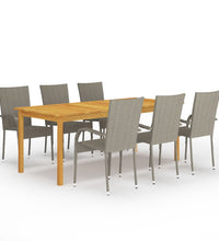 7-tlg. Garten-Essgruppe Grau