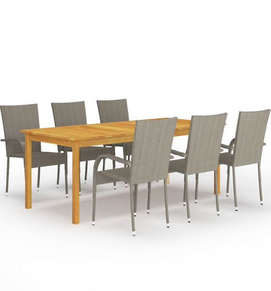 7-tlg. Garten-Essgruppe Grau