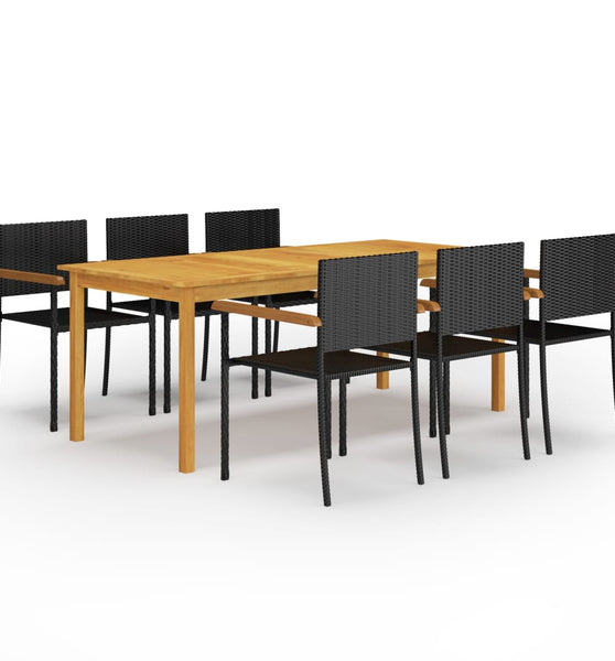 7-tlg. Garten-Essgruppe Schwarz