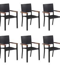 7-tlg. Garten-Essgruppe Schwarz