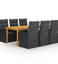 7-tlg. Garten-Essgruppe Schwarz